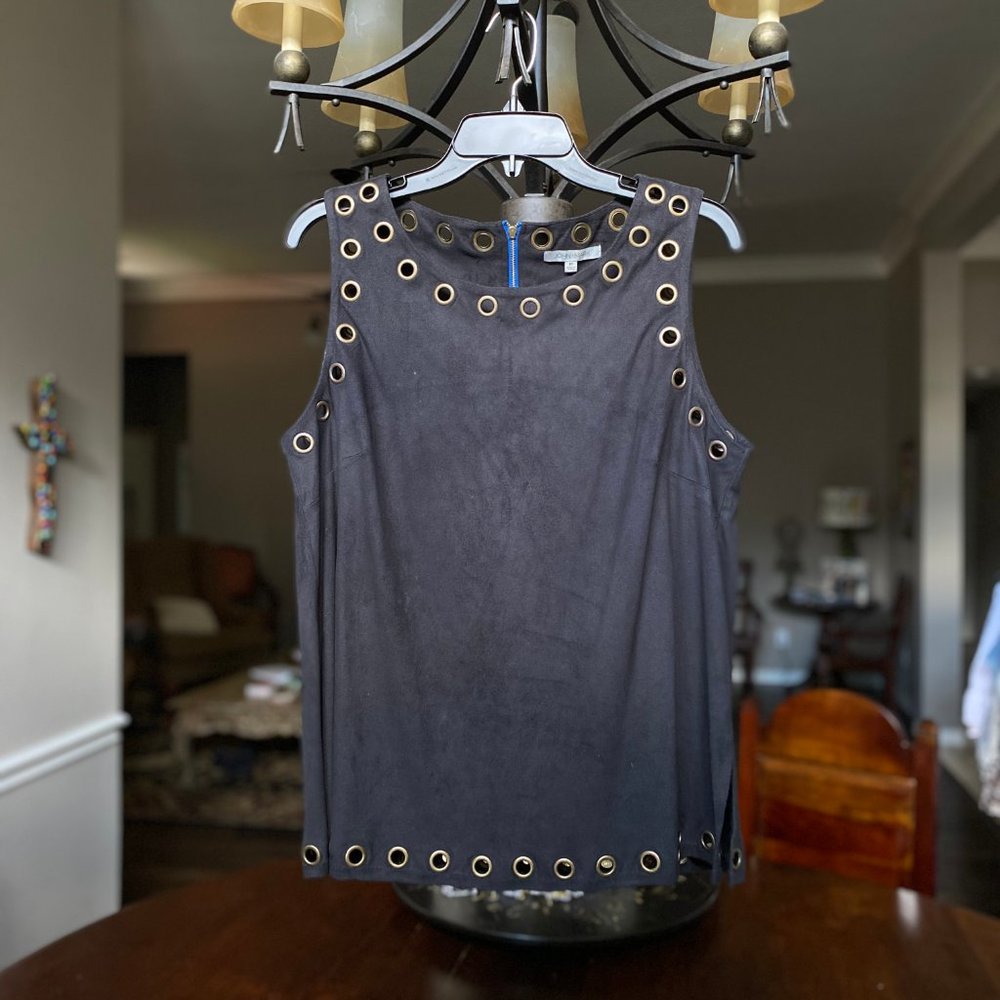 Faux Suede Sleeveless Top
